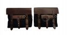 For Royal Enfield Bear 650 Canvas and Leather Pannier Bags With Saddle Stays Black - SPAREZO